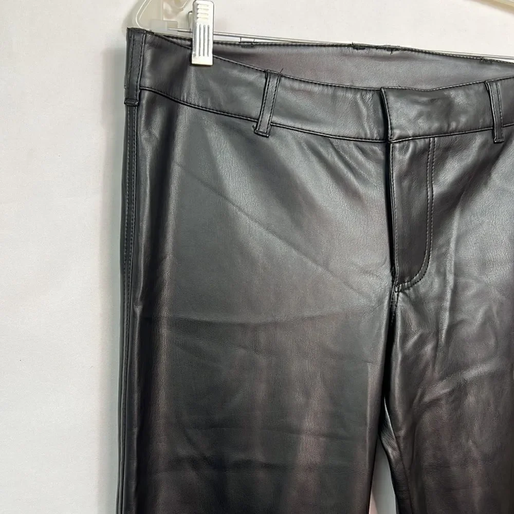 Free People Black Vegan Leather pants jeans size 6 NWT